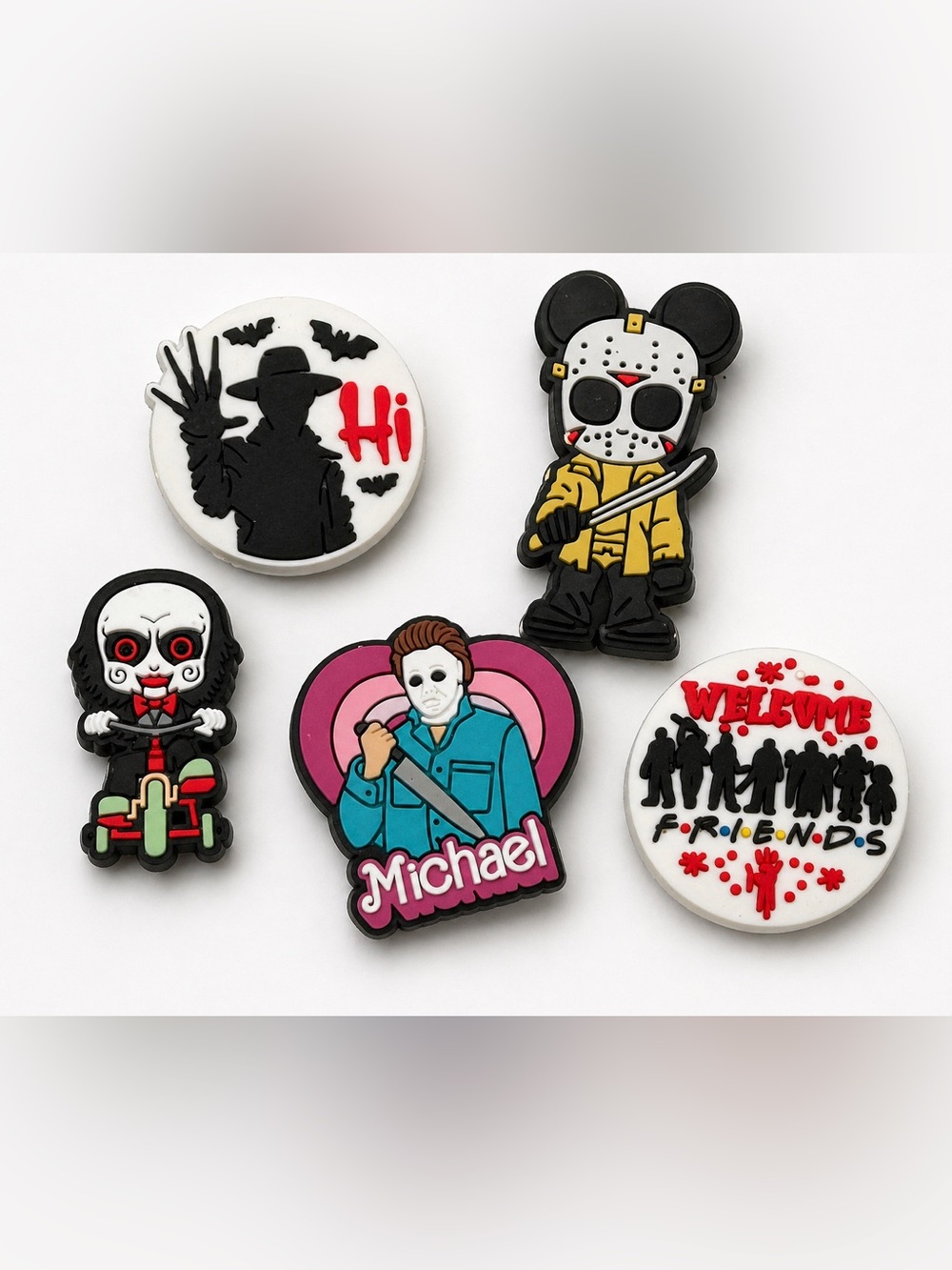 CROC CHARMS 5pc Horror Movie Character Jibbitz Set - Multicolor